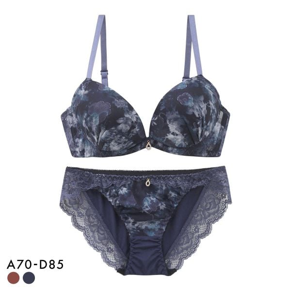 サンエイ 脇高 フォギーマーブルフラワー ブラセット ABCD 脇肉 谷間 盛り はみ肉すっきり 脇寄せ ブラジャー ショーツ 美胸 SANEI
