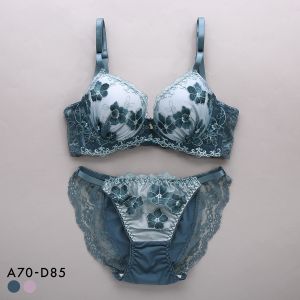 サンエイ 脇高 ミスティックフラワー ブラセット ABCD 脇肉 谷間 盛り はみ肉すっきり 脇寄せ ブラジャー ショーツ セット 美胸 SANEI