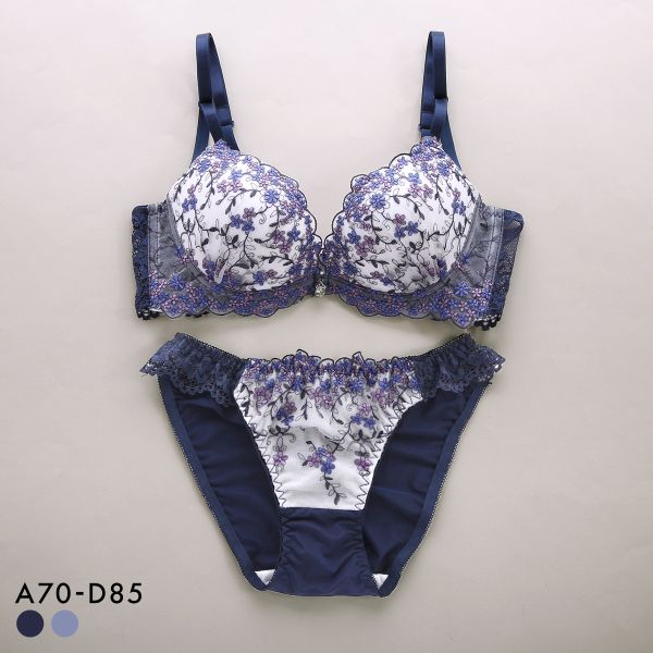 サンエイ 脇高 クリスタルブーケ ブラセット ABCD 大きいサイズ グラマー はみ肉すっきり ブラジャー ショーツ セット SANEI