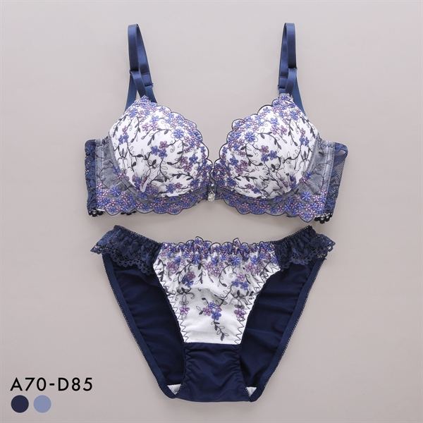 サンエイ 脇高 クリスタルブーケ ブラセット ABCD 大きいサイズ グラマー はみ肉すっきり ブラジャー ショーツ セット SANEI