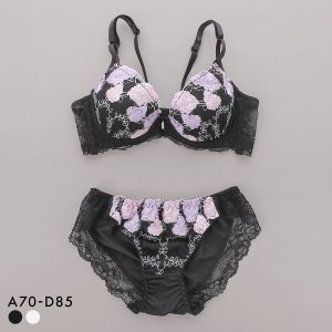 サンエイ 脇高 ゴージャスローズ ブラセット ABCD 脇肉 谷間 盛り はみ肉すっきり 脇寄せ ブラジャー ショーツ セット 美胸 SANEI