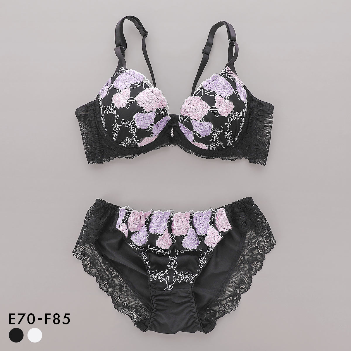 サンエイ 脇高 ゴージャスローズ ブラセット EF 大きいサイズ グラマー 脇肉 谷間 盛り ブラジャー ショーツ セット 美胸 SANEI