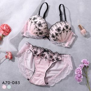 サンエイ 脇高 ガーリーバタフライ ブラセット ABCD 脇肉 谷間 盛り はみ肉すっきり 脇寄せ ブラジャー ショーツ セット 美胸 SANEI