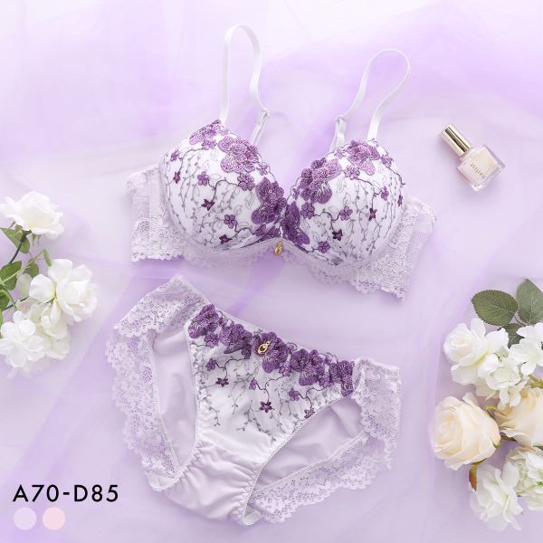 サンエイ 脇高 フラワーガーデン ブラセット ABCD サイドリボンショーツ 横紐 脇肉 はみ肉すっきり 脇寄せ 美胸 育乳 丸胸 SANEI