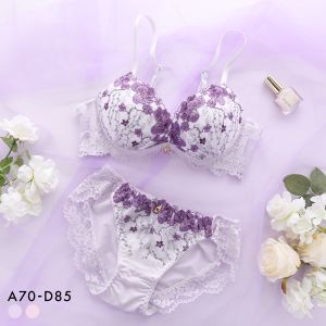 サンエイ 脇高 フラワーガーデン ブラセット ABCD サイドリボンショーツ 横紐 脇肉 はみ肉すっきり 脇寄せ 美胸 育乳 丸胸 SANEI
