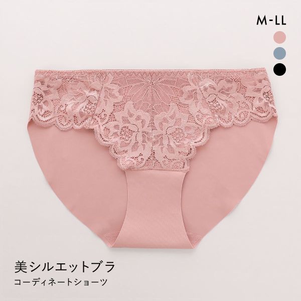 サンエイ SANEI 脇高 美シルエットブラ コーディネートショーツ フロントレース M L LL 単品 ひびきにくい なめらか 締め付け軽減