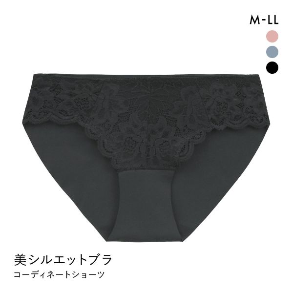 サンエイ SANEI 脇高 美シルエットブラ コーディネートショーツ フロントレース M L LL 単品 ひびきにくい なめらか 締め付け軽減