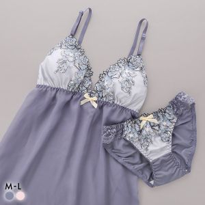 サンエイ シャイニーローズ カップ付き スリップ＆ショーツ ランジェリー ベビードール キャミ 上下セット SANEI