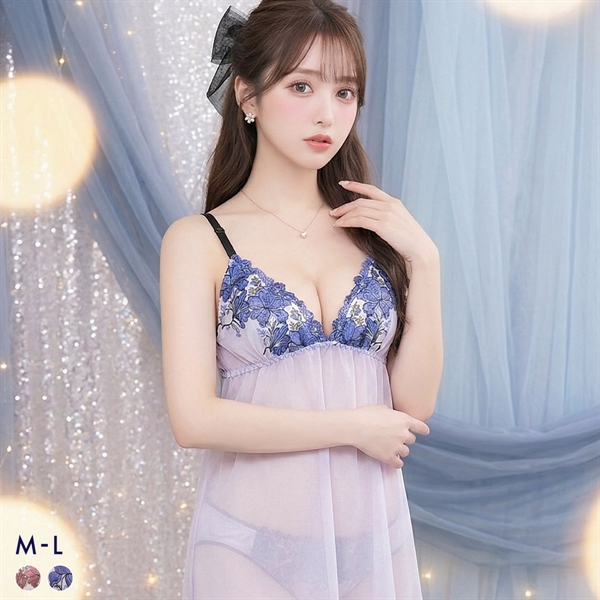 サンエイ ホットブロッサム カップ付き スリップ＆ショーツ ランジェリー ベビードール キャミ 上下セット SANEI