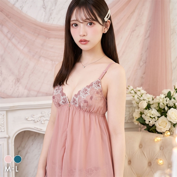 サンエイ ドレッシーフルール カップ付き スリップ＆ショーツ ランジェリー ベビードール キャミ 上下セット SANEI