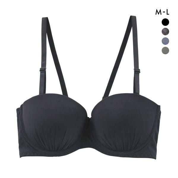 サンエイ STYLE UP チューブブラ ML 1/2カップブラジャー バックレース 背中見せ 肌見せ バックオープン ストラップレス SANEI