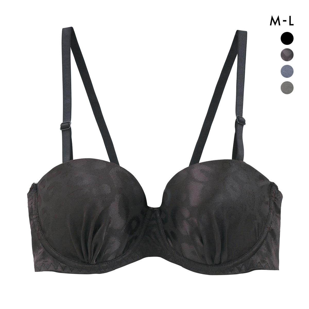 サンエイ STYLE UP チューブブラ ML 1/2カップブラジャー バックレース 背中見せ 肌見せ バックオープン ストラップレス SANEI(LEO-ヒョウ-M)