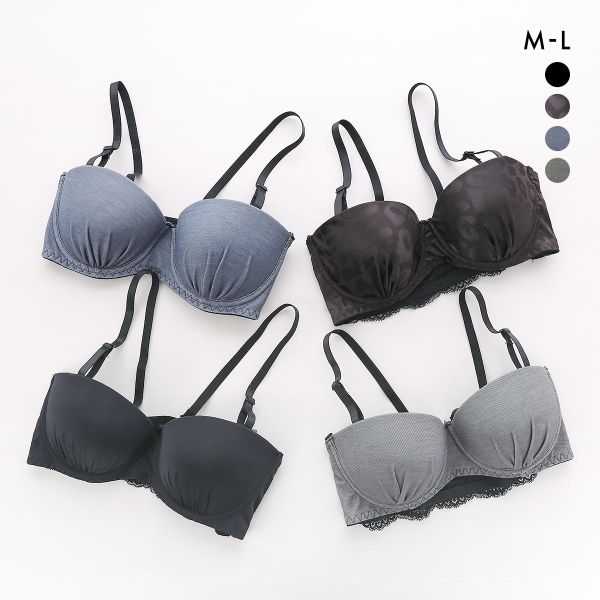 サンエイ STYLE UP チューブブラ ML 1/2カップブラジャー バックレース 背中見せ 肌見せ バックオープン ストラップレス SANEI