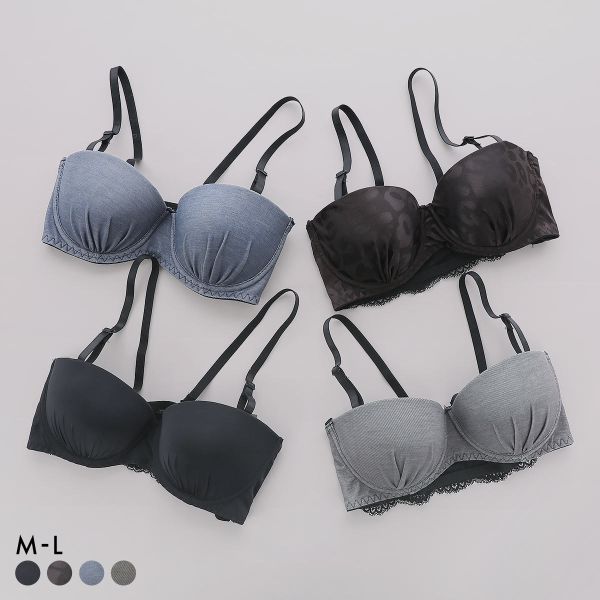 サンエイ STYLE UP チューブブラ ML 1/2カップブラジャー バックレース 背中見せ 肌見せ バックオープン ストラップレス SANEI