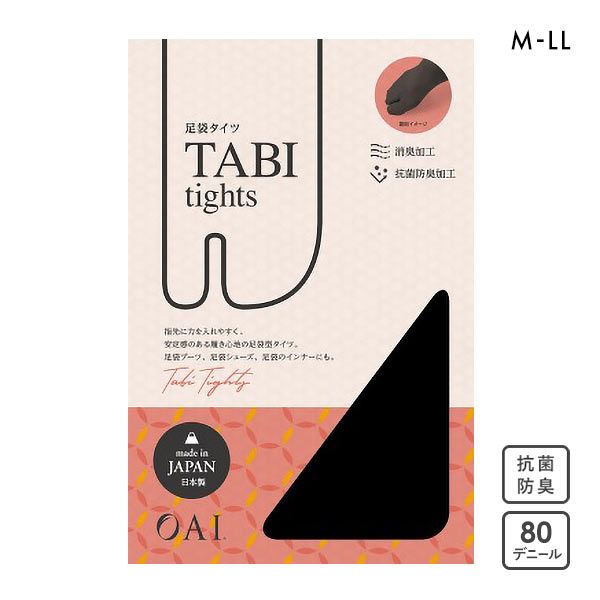 オーアイ OAI 足袋タイツ 80デニール 消臭 抗菌防臭 マチ付き レディース 日本製