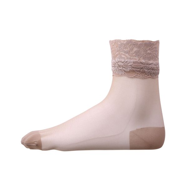 モア MORE ソフト口ゴムゆったり仕様 なめらかレース付きソックス ショートストッキング くるぶし丈 日本製