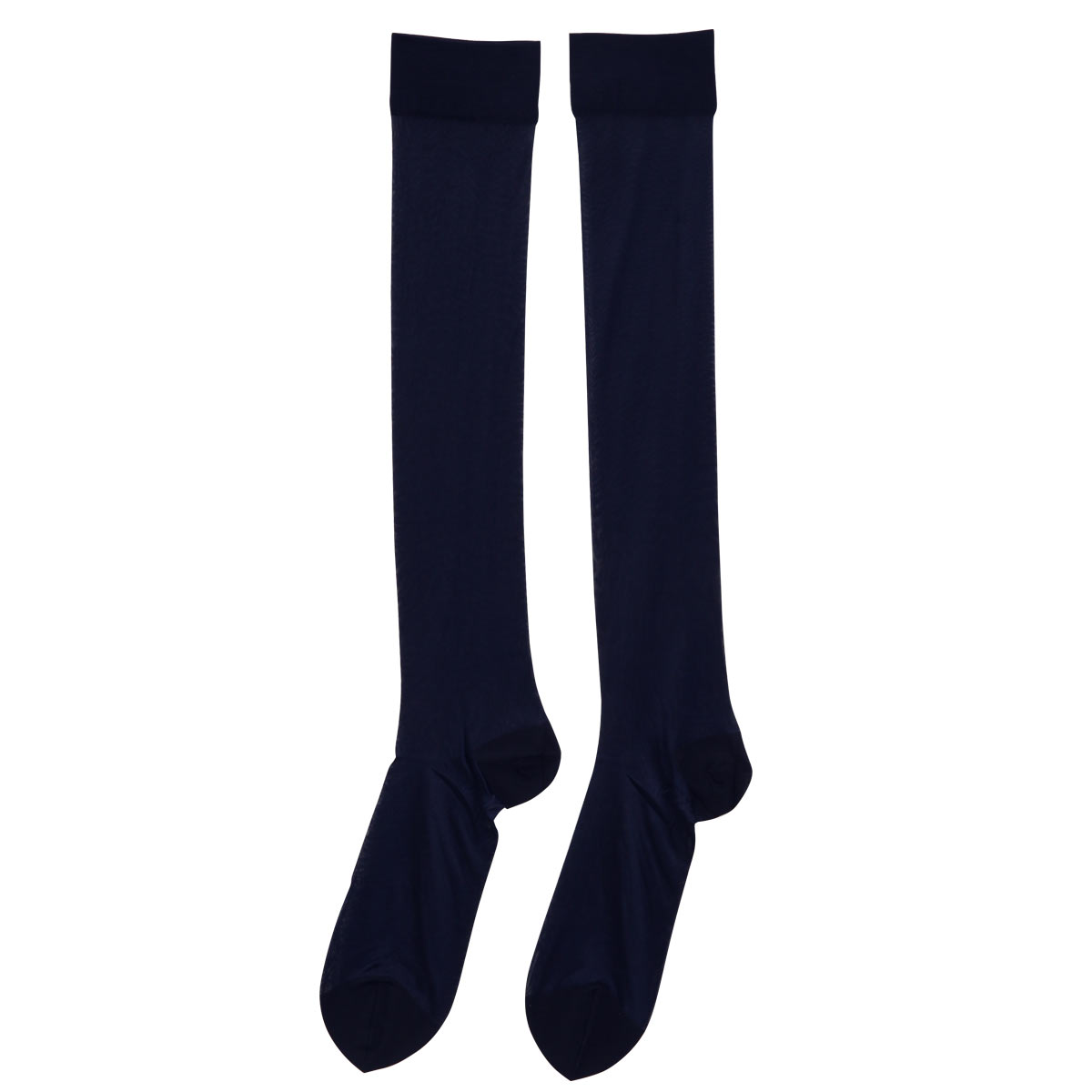 モア MORE ハイゲージオールハイソックス 日本製(NV-ネイビー-25-27cm)