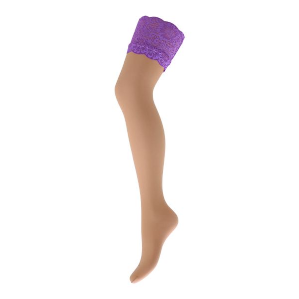 モア MORE レース付ガーターストッキング 日本製