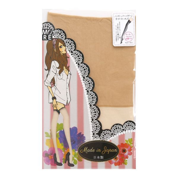 モア MORE ノンストッパー ガーターストッキング ハイゲージ 日本製