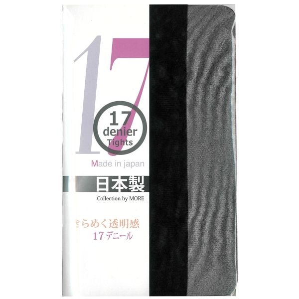 モア MORE きらめく透明感 17デニール カラー タイツ ストッキング 光沢 マチ付き 日本製