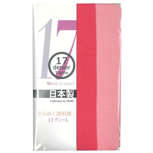 モア MORE きらめく透明感 17デニール カラー タイツ ストッキング 光沢 マチ付き 日本製