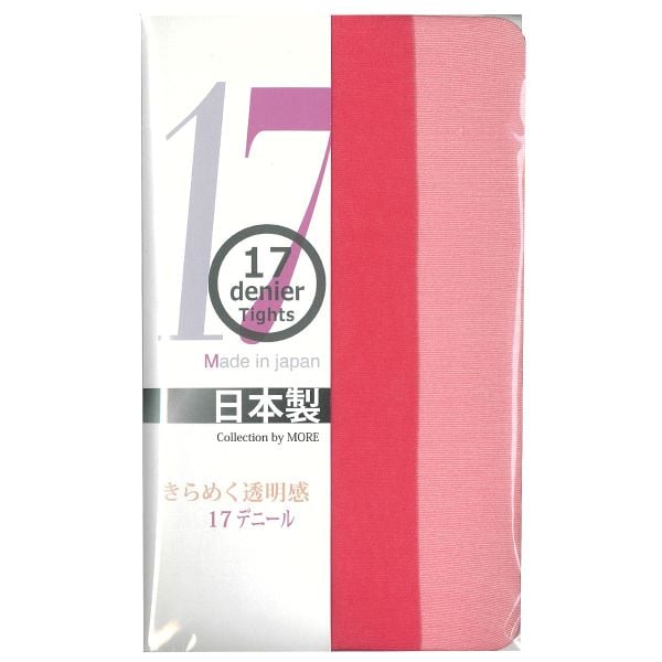 モア MORE きらめく透明感 17デニール カラー タイツ ストッキング 光沢 マチ付き 日本製