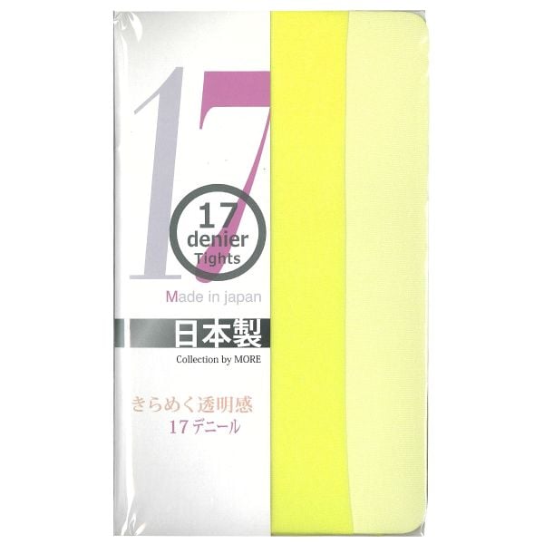 モア MORE きらめく透明感 17デニール カラー タイツ ストッキング 光沢 マチ付き 日本製