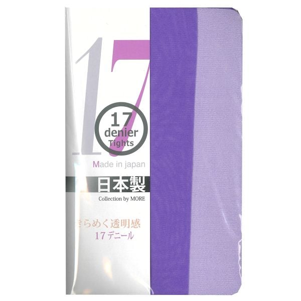 モア MORE きらめく透明感 17デニール カラー タイツ ストッキング 光沢 マチ付き 日本製