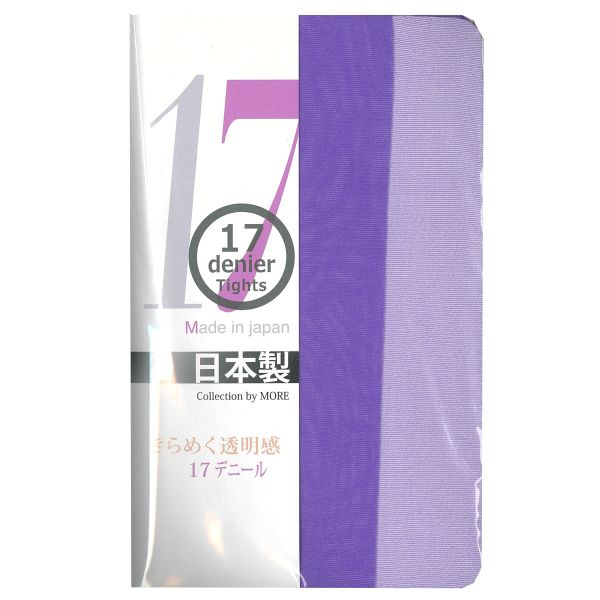 モア MORE きらめく透明感 17デニール カラー タイツ ストッキング 光沢 マチ付き 日本製