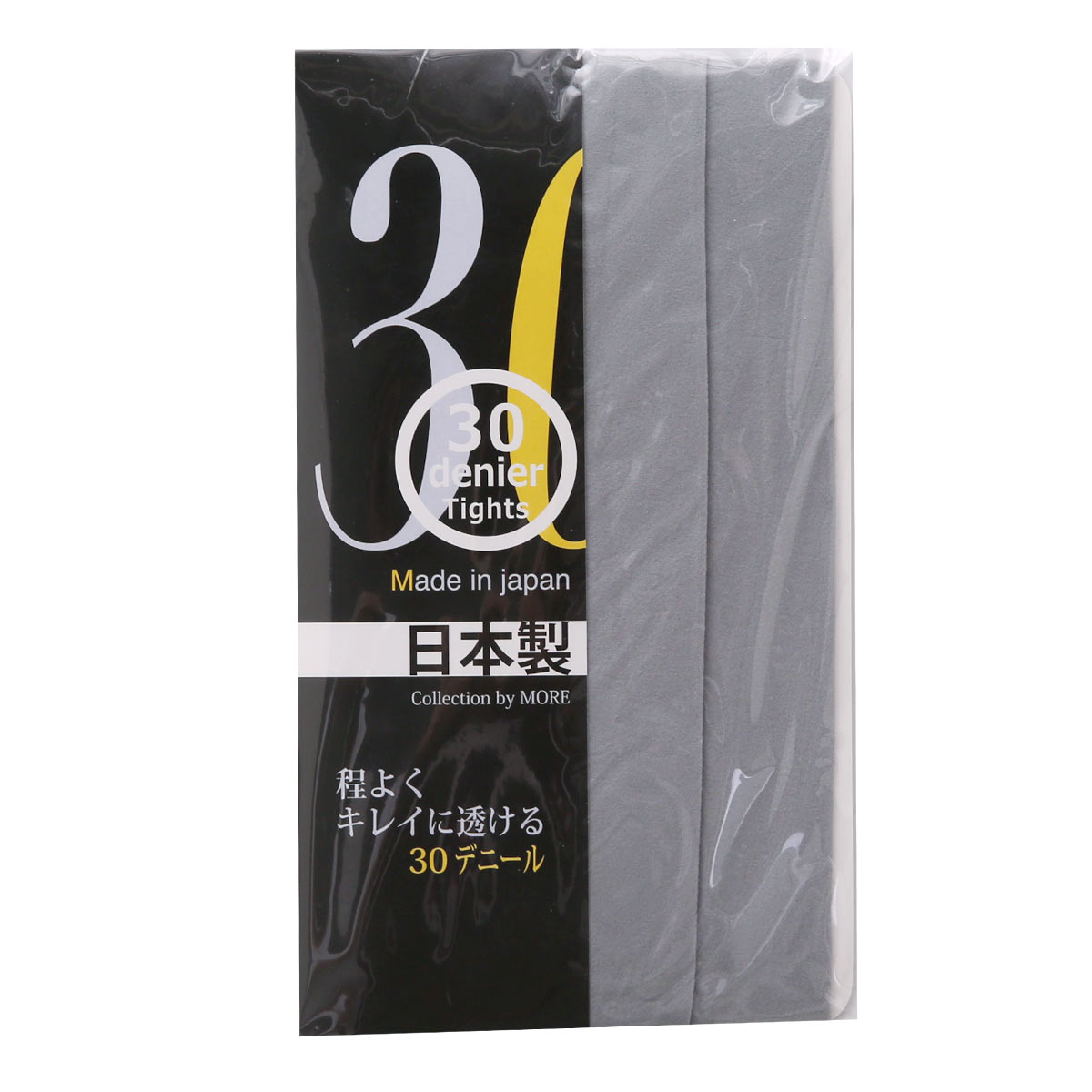 モア MORE 30デニール カラータイツ 日本製(GY-グレー-M-L)