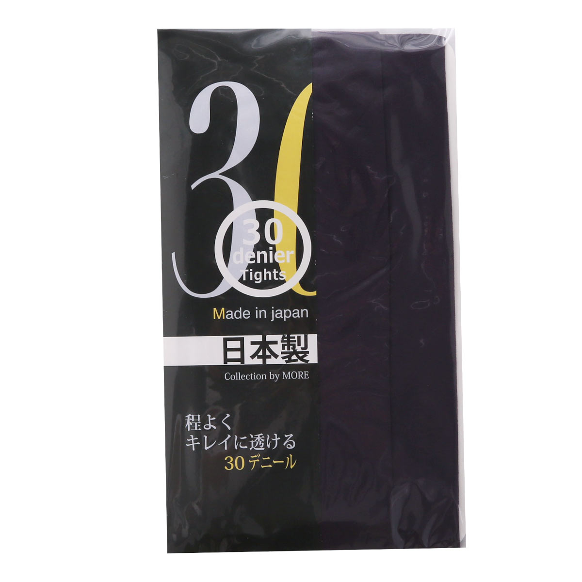 モア MORE 30デニール カラータイツ 日本製(DPU-濃パープル-M-L)