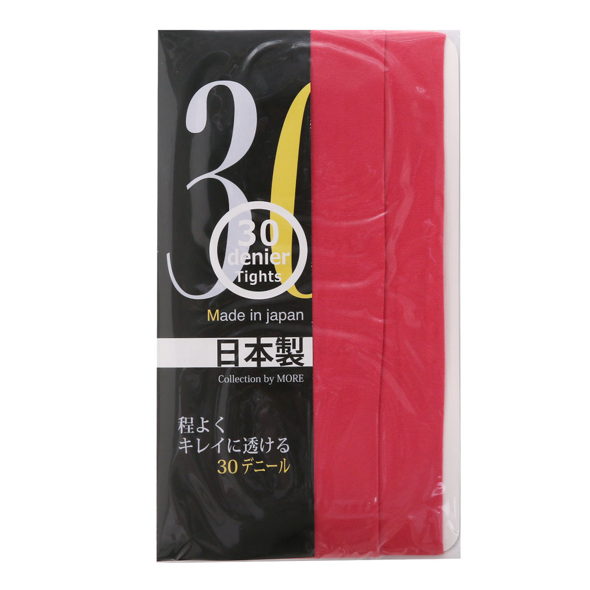 モア MORE 30デニール カラータイツ 日本製(CP-コーラルピンク-M-L)