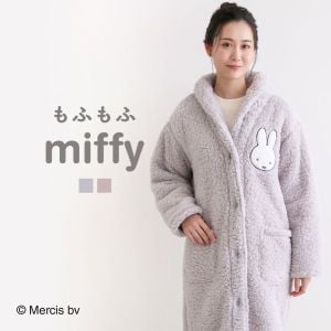 もふもふmiffy 着る毛布 ルームウェア 部屋着 ワンピース ロング もこもこ シープボア あったか 温活 ミッフィー ブルーミングフローラ