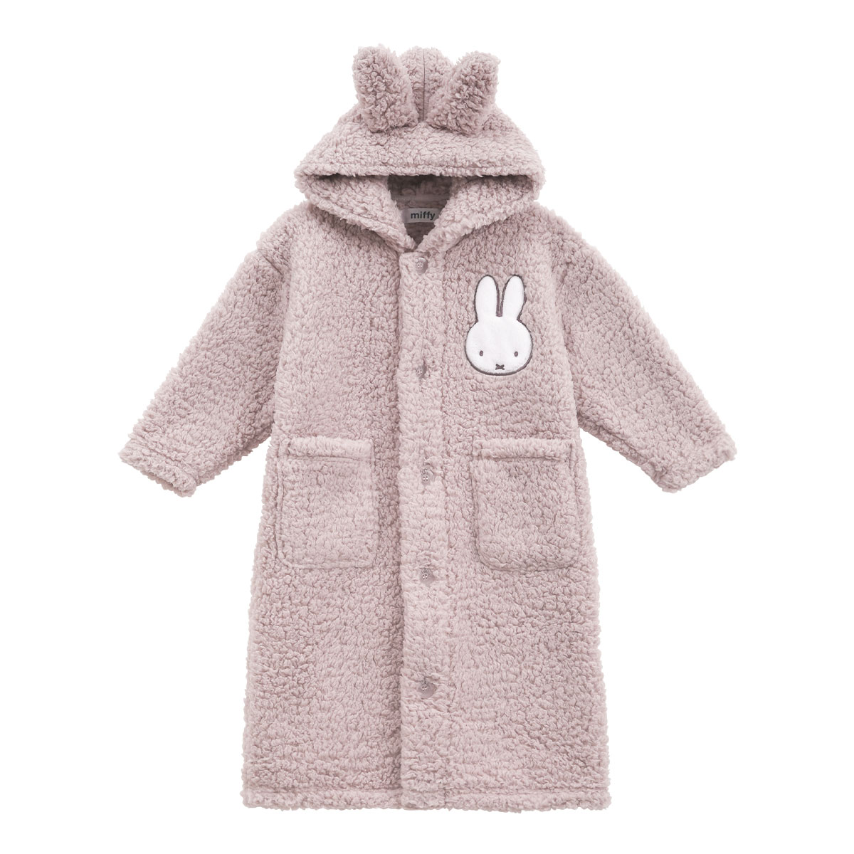もふもふmiffy 着る毛布 ルームウェア 部屋着 キッズ ロング フード もこもこ シープボア あったか ミッフィー ブルーミングフローラ(MP-モーヴピンク-110)