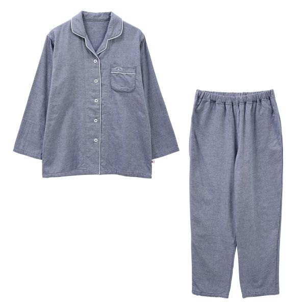 Kaimin Labo パジャマ 綿100% 日本製 今治ガーゼ 上下セット レディース ルームウェア 長袖 前開き 春秋冬