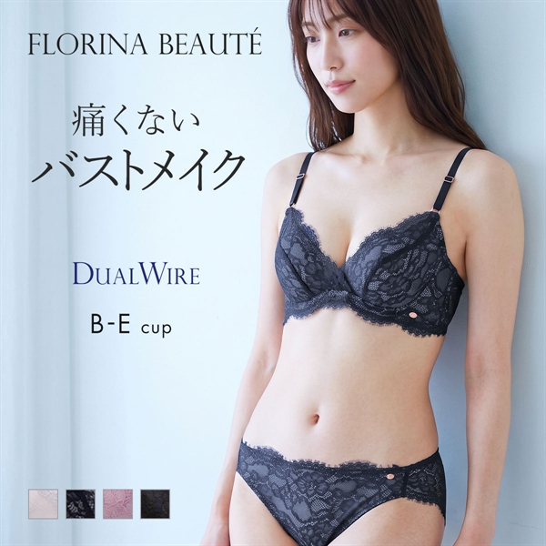 痛くないバストメイク ブラジャー ショーツ セット 脇高 脇肉 大きいサイズ 産後