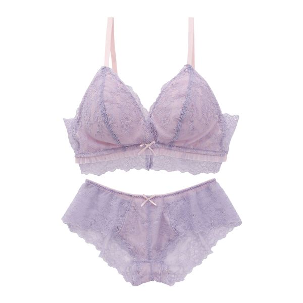 ブルーミングフローラ ブラレット ブラジャー ショーツ セット ノンワイヤー ボーイレングス  総レース SML bloomingFLORA