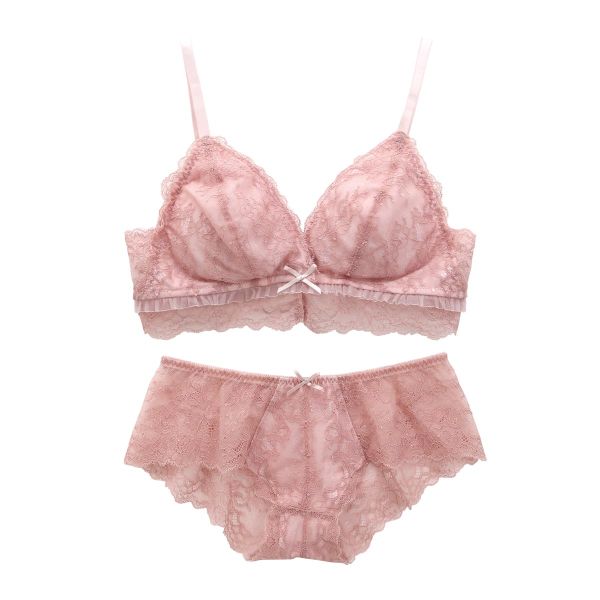 ブルーミングフローラ ブラレット ブラジャー ショーツ セット ノンワイヤー ボーイレングス  総レース SML bloomingFLORA