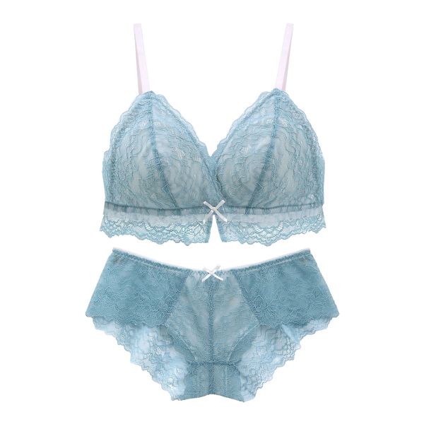 ブルーミングフローラ ブラレット ブラジャー ショーツ セット ノンワイヤー ボーイレングス  総レース SML bloomingFLORA