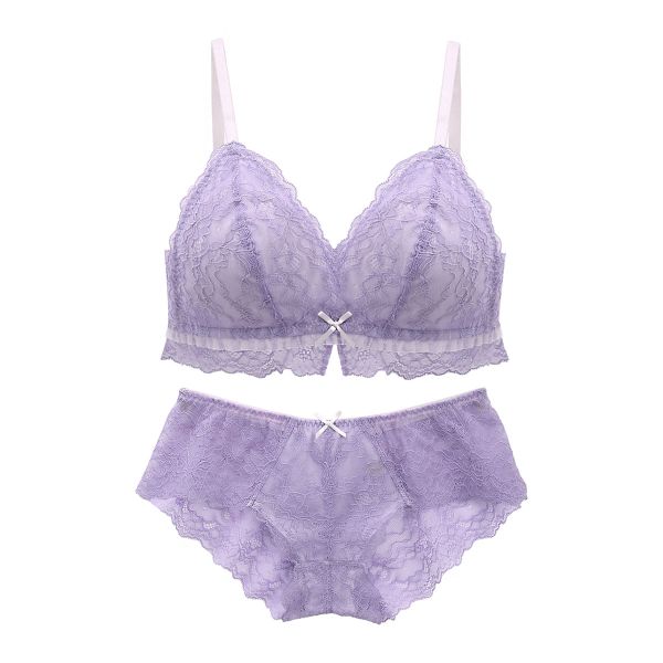 ブルーミングフローラ ブラレット ブラジャー ショーツ セット ノンワイヤー ボーイレングス  総レース SML bloomingFLORA