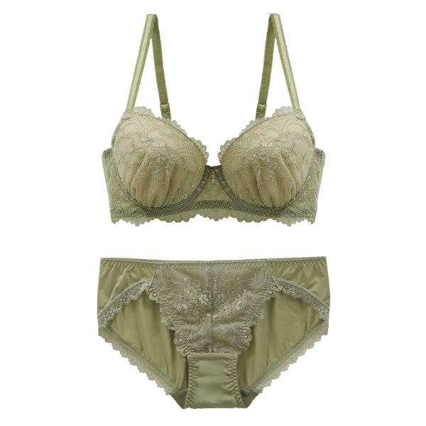 ブラジャー ショーツ セット 大きいサイズ アンダー80 脇高 総レース B C D E F 上下セット ナチュラルメイクブラ ブルーミングフローラ