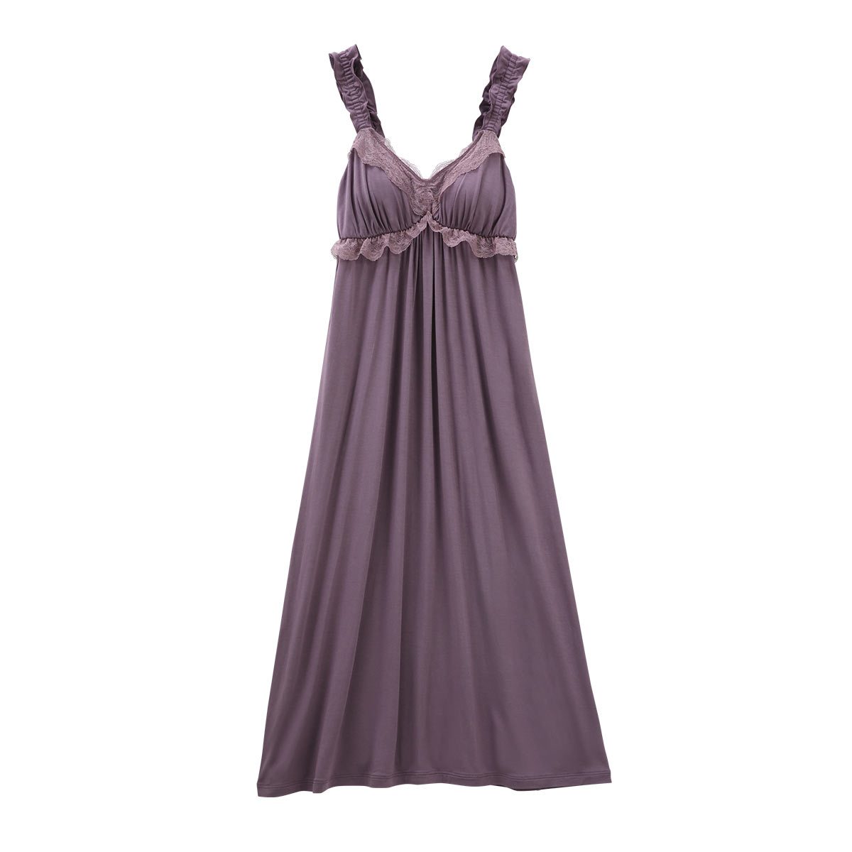 ブルーミングフローラ ルームウェア ゆるっととろみタッチ カップ付きワンピース 春夏秋 bloomingFLORA(COA-ココア-M)