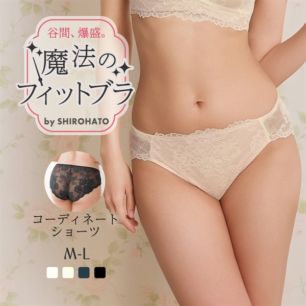 魔法のフィットブラ ノーマルショーツ レディース 女性 下着 レース 深め 深履き お尻すっぽり 大きいサイズ スタンダード 可愛い パンツ
