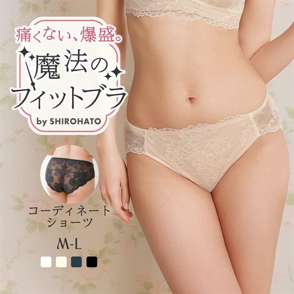 魔法のフィットブラ ノーマルショーツ レディース 女性 下着 レース 深め 深履き お尻すっぽり 大きいサイズ スタンダード 可愛い パンツ