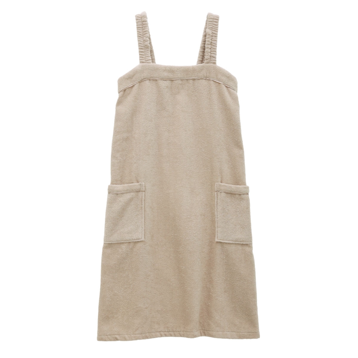 ルームウェア バスラップ 綿100％ 着るタオル バスタオル ワンピース バスローブ パイル 涼しい 夏 薄手 お風呂上り 汗(BE-ベージュ-M)