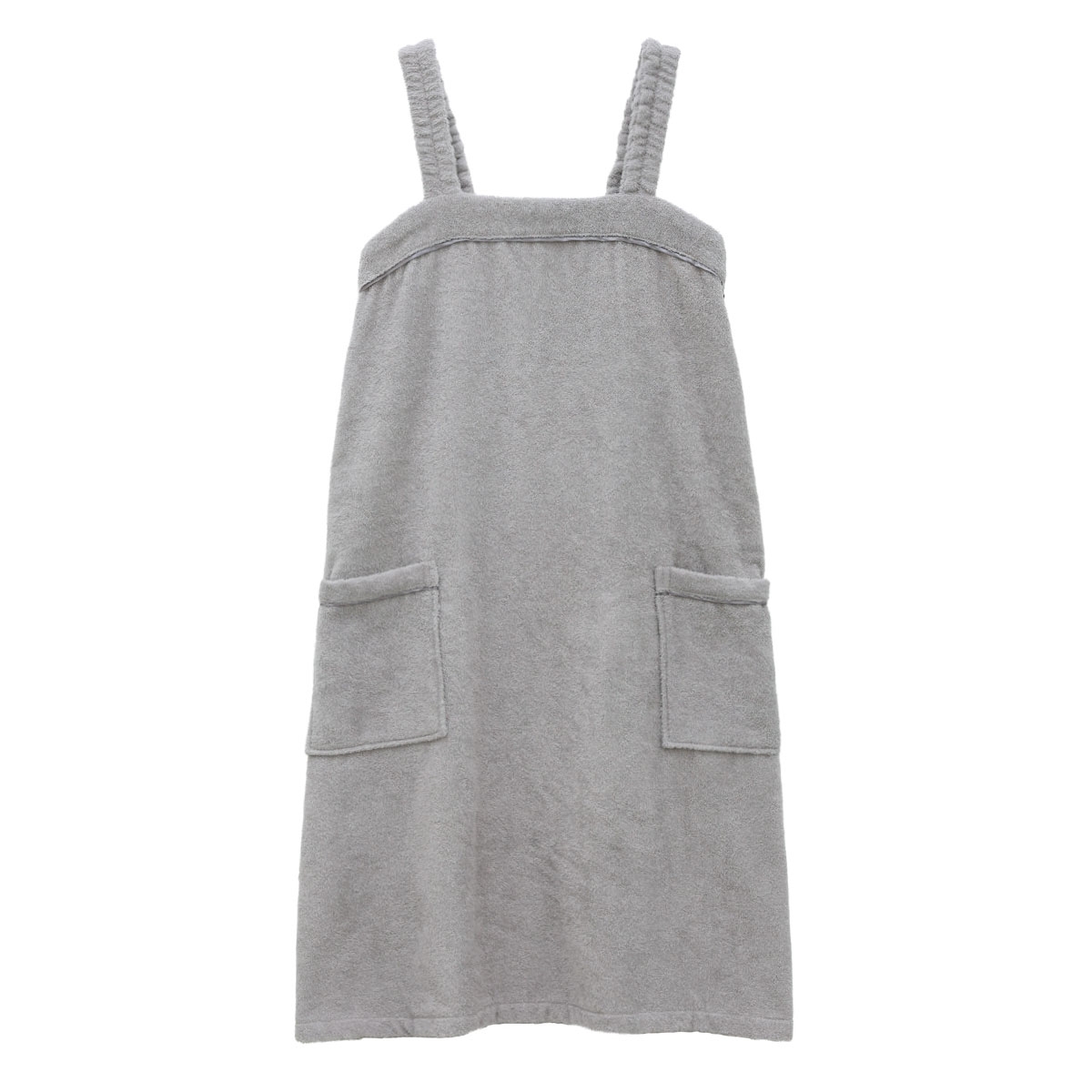 ルームウェア バスラップ 綿100％ 着るタオル バスタオル ワンピース バスローブ パイル 涼しい 夏 薄手 お風呂上り 汗(GY-グレー-M)