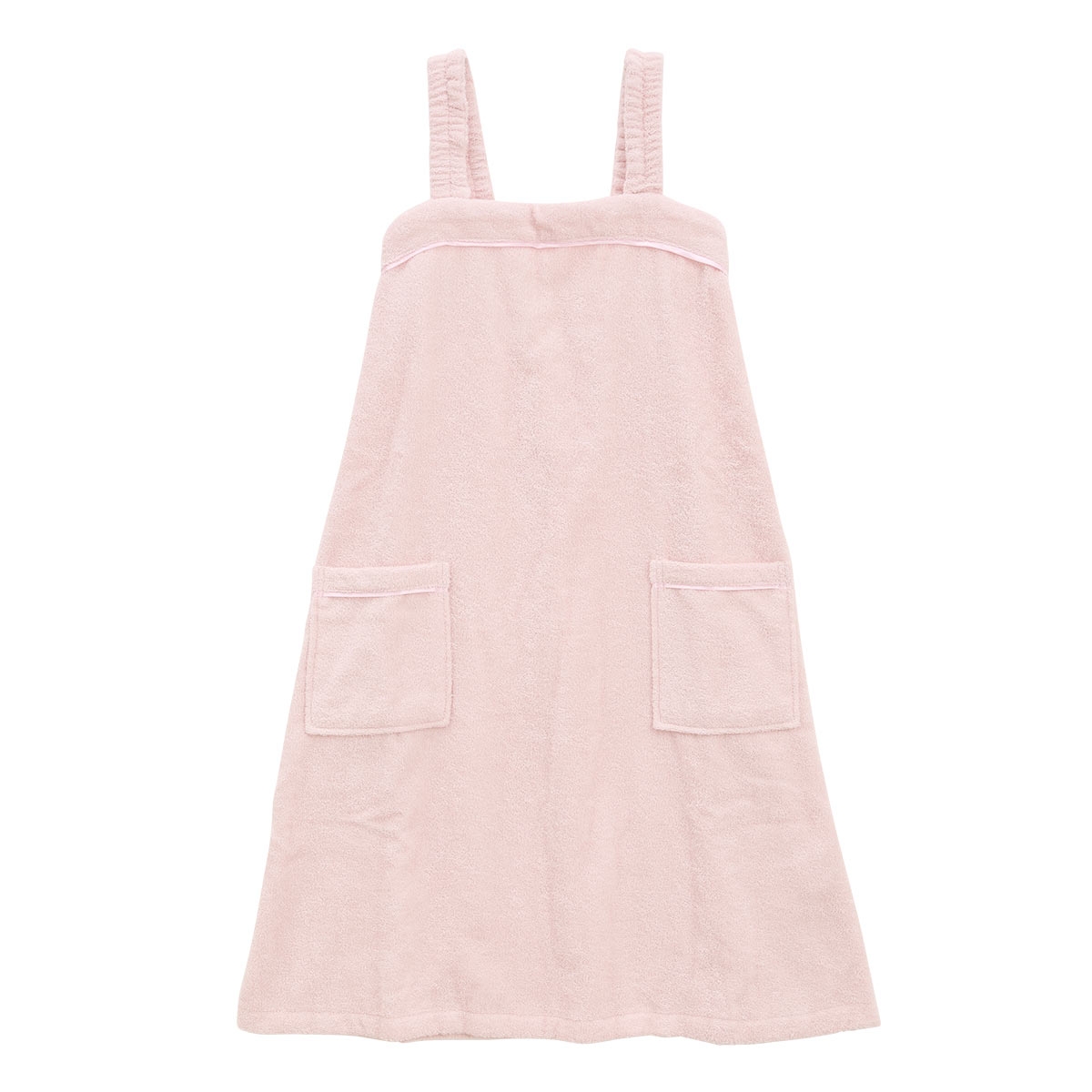 ルームウェア バスラップ ワンピース バスローブ 綿100％ パイル 涼しい 夏 薄手 お風呂上り 汗 ブルーミングフローラ スフレfineタオル(PI-ピンク-M)