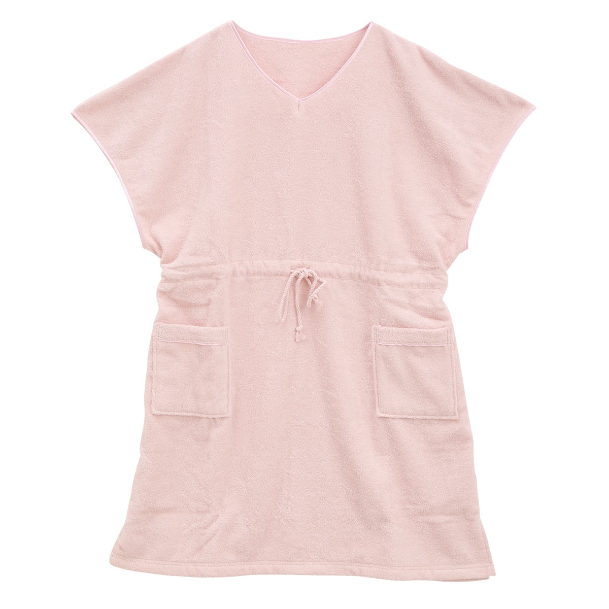 ルームウェア バスラップ バスローブ バスポンチョ 綿100％ パイル 涼しい 夏 薄手 お風呂上り 汗 ブルーミングフローラ  スフレfineタオル(PI-ピンク-M)