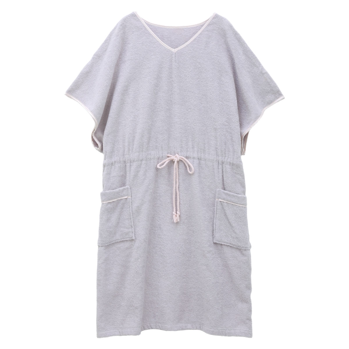 ルームウェア バスラップ バスローブ バスポンチョ 綿100％ パイル 涼しい 夏 薄手 お風呂上り 汗 ブルーミングフローラ  スフレfineタオル(LV-ラベンダー-M)