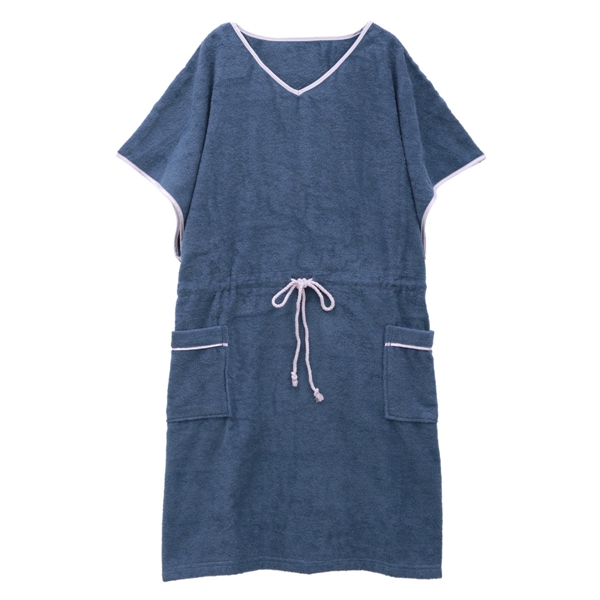 ルームウェア バスラップ バスローブ バスポンチョ 綿100％ パイル 涼しい 夏 薄手 お風呂上り 汗 ブルーミングフローラ  スフレfineタオル